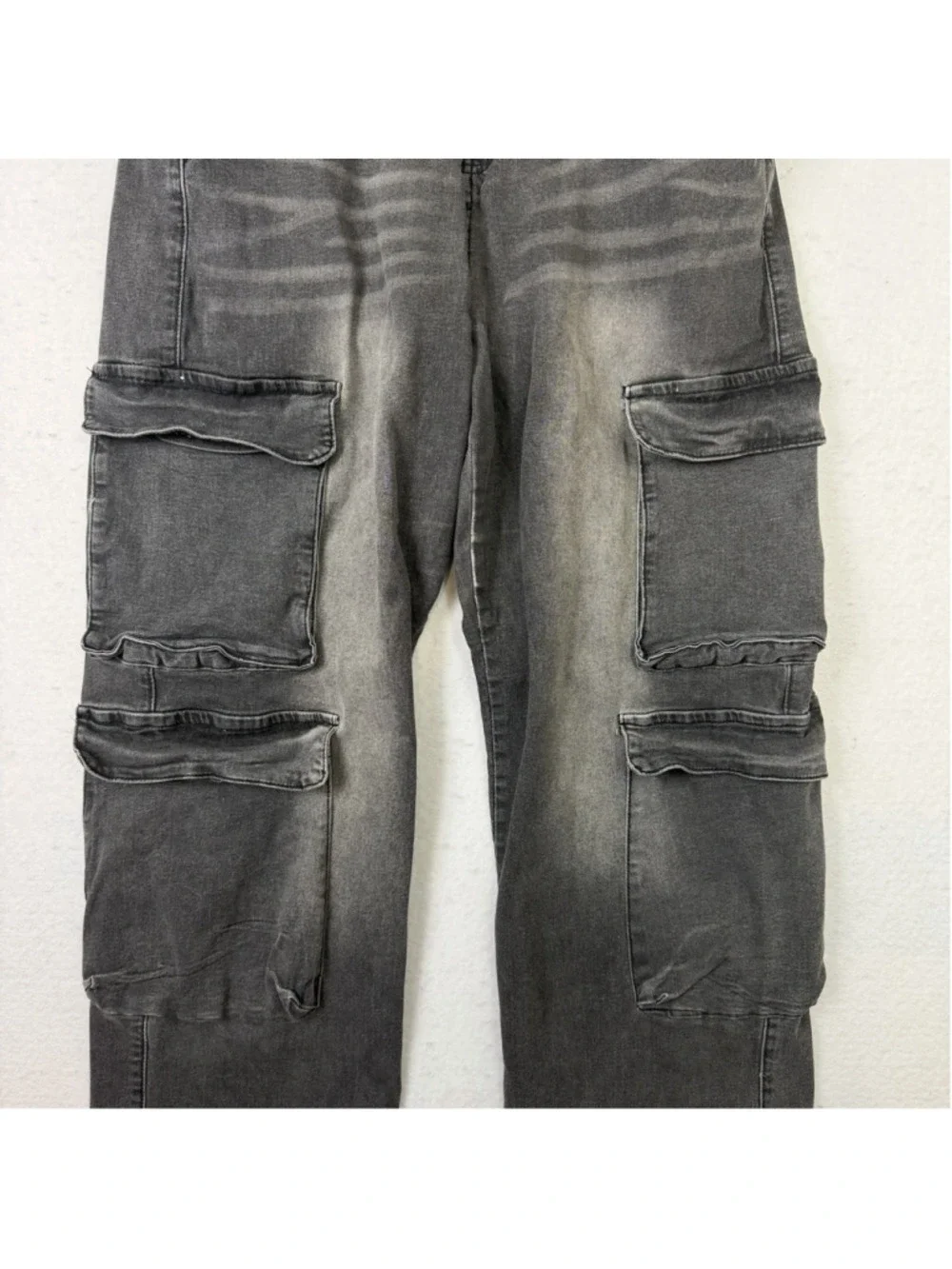 Refuge Wide Leg Denim Jeans Womens XL Black Cargo Grunge StreetWear Hip Hop Skat